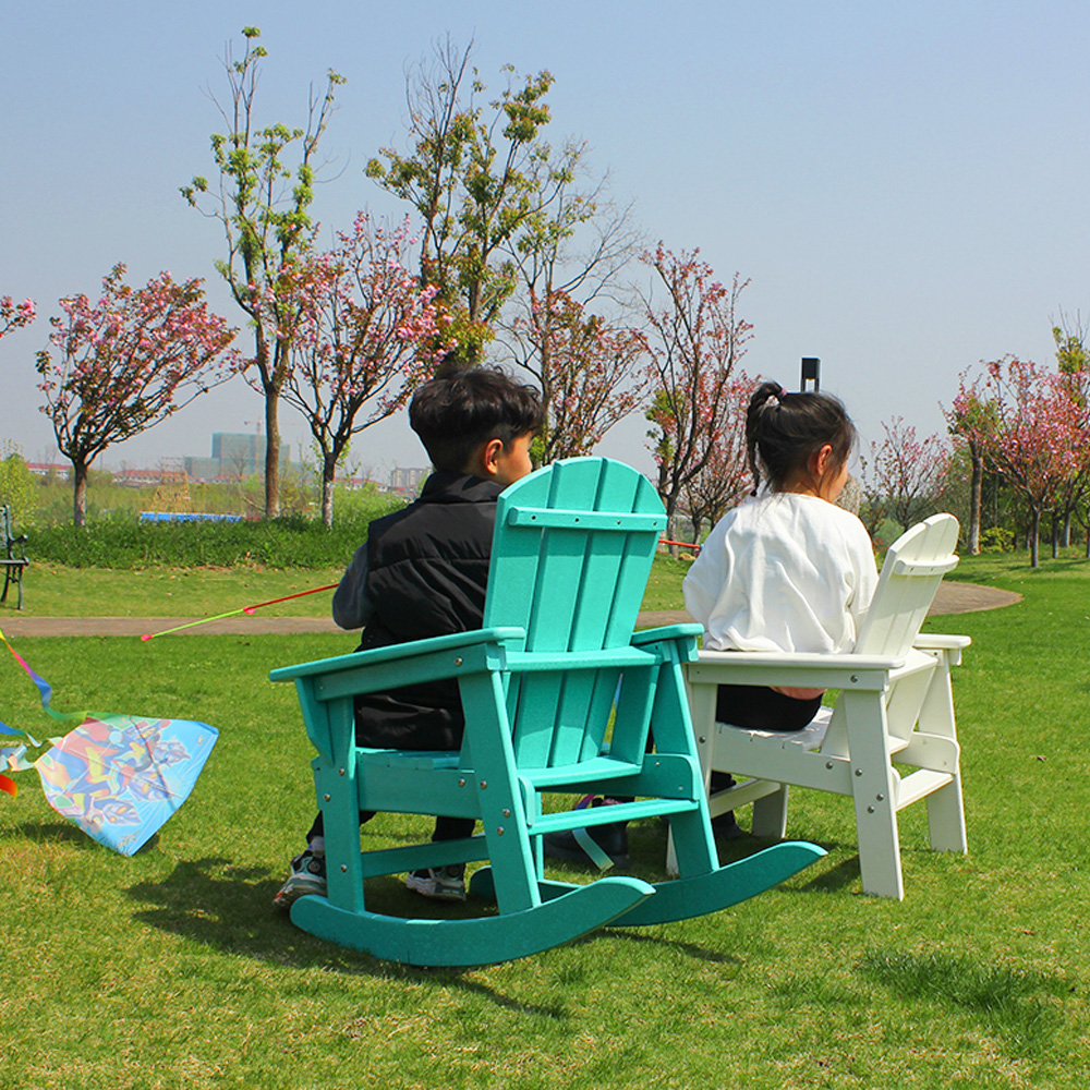 CCM001 chaise à bascule Adirondack avec accoudoir large sans formaldéhyde pour enfants dans le jardin patio sans peinture
