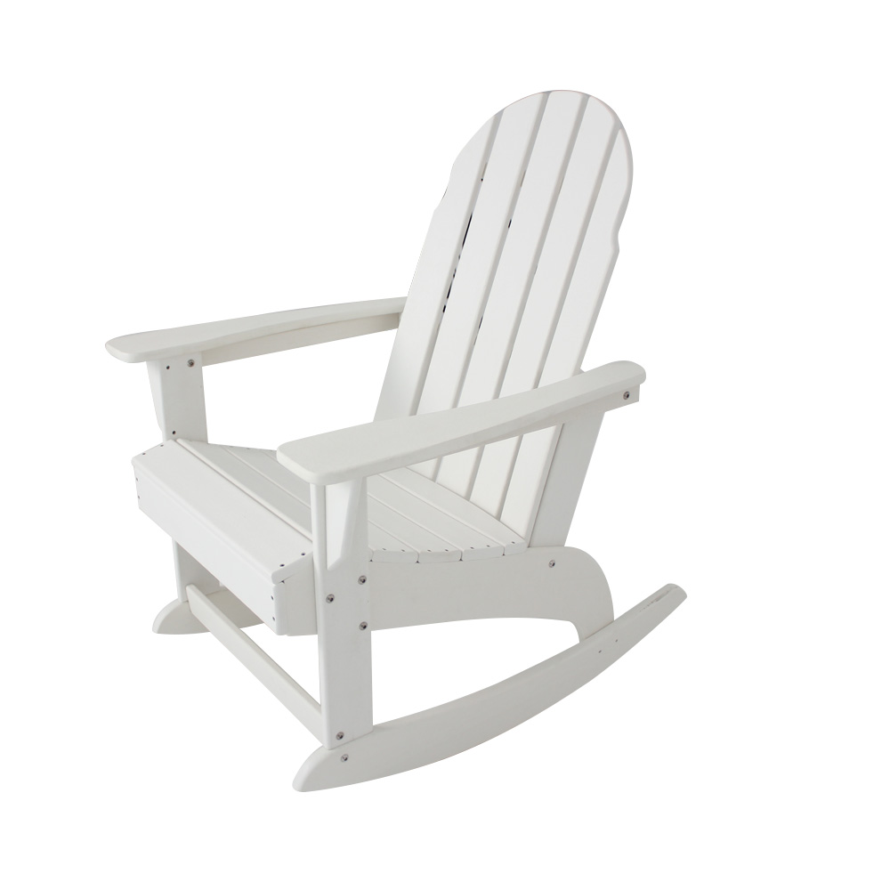 ADM011 Chaise à bascule de loisirs de patio blanche - Chaise Adirondack d'extérieur