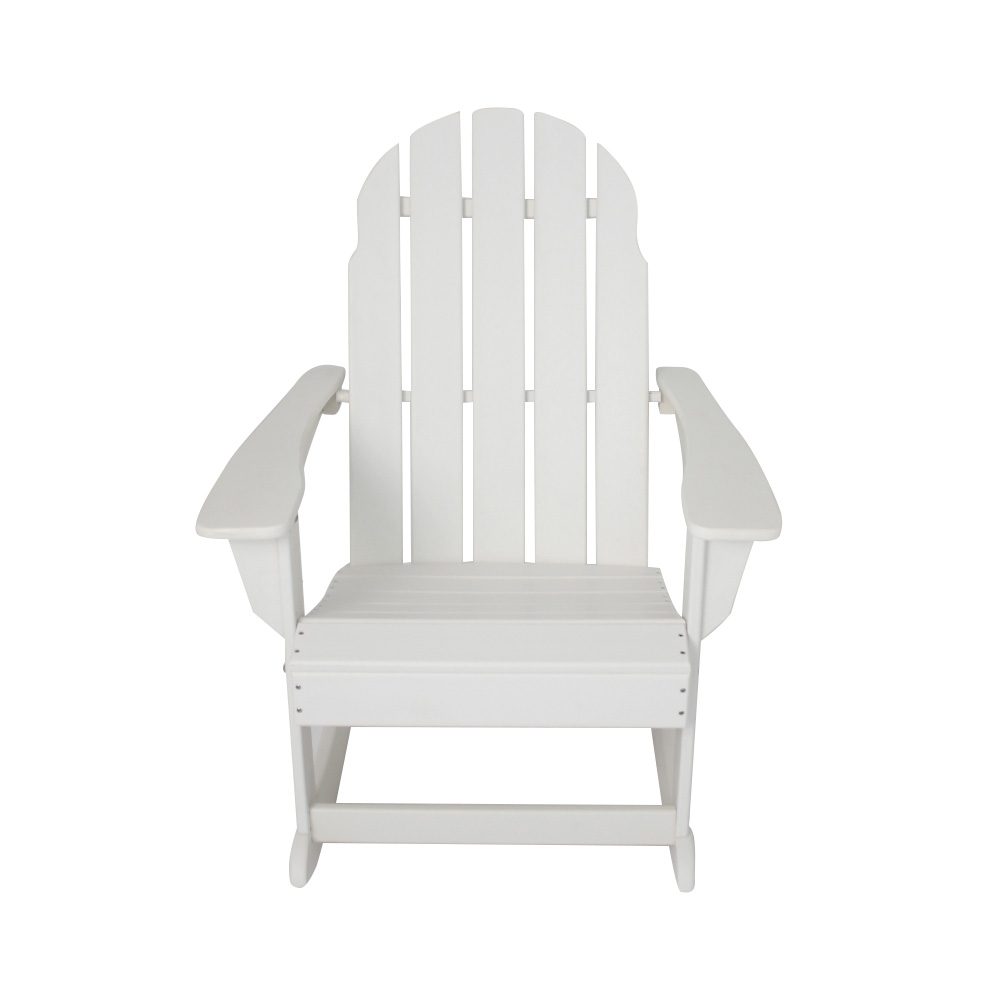 ADM011 Chaise à bascule de loisirs de patio blanche - Chaise Adirondack d'extérieur