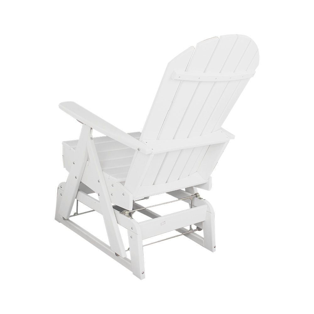 ADM012 Fauteuil à bascule coulissant blanc pour patio - Fauteuil à bascule inclinable de plage en PEHD