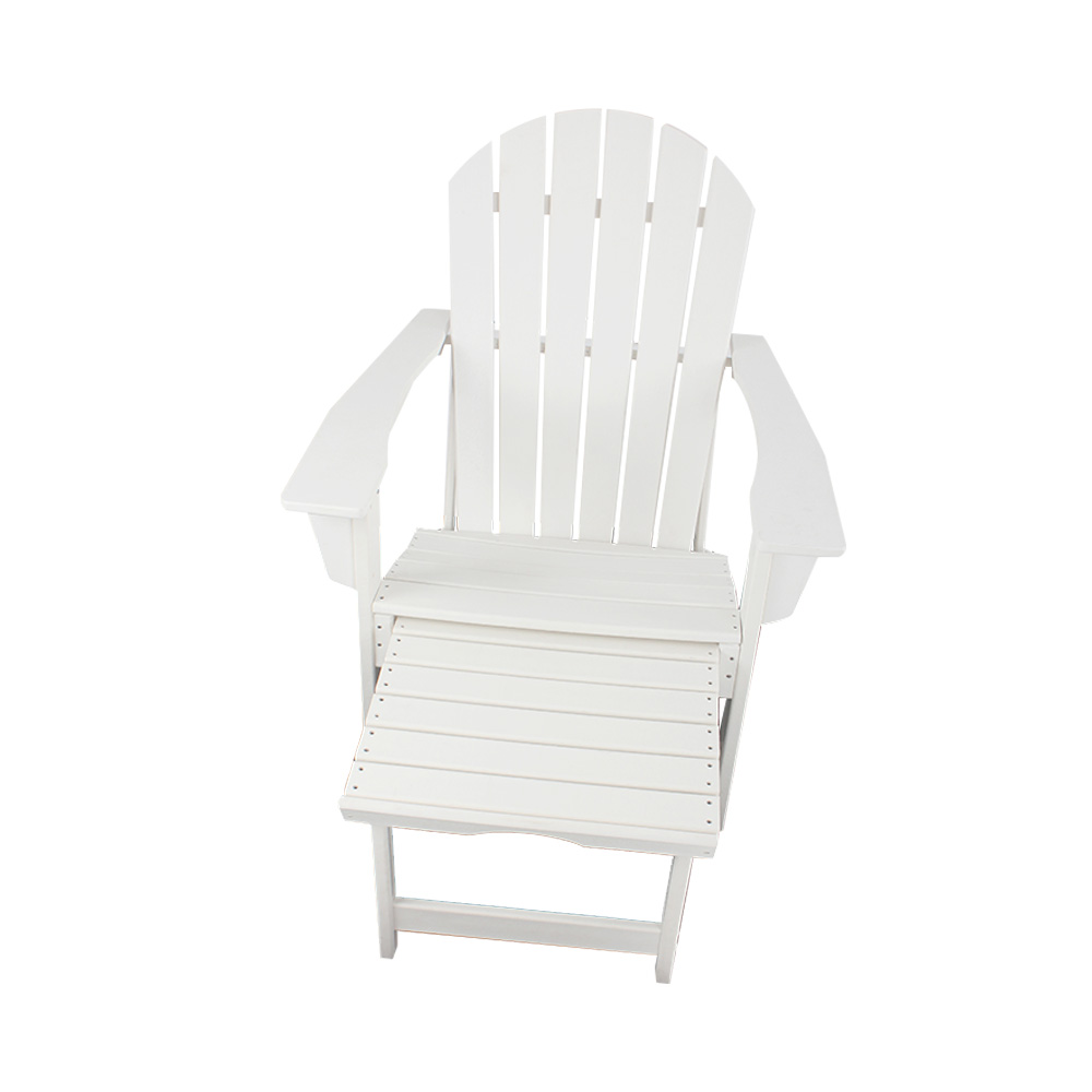 ADM007 Chaise Adirondack de patio extérieur extractible blanche