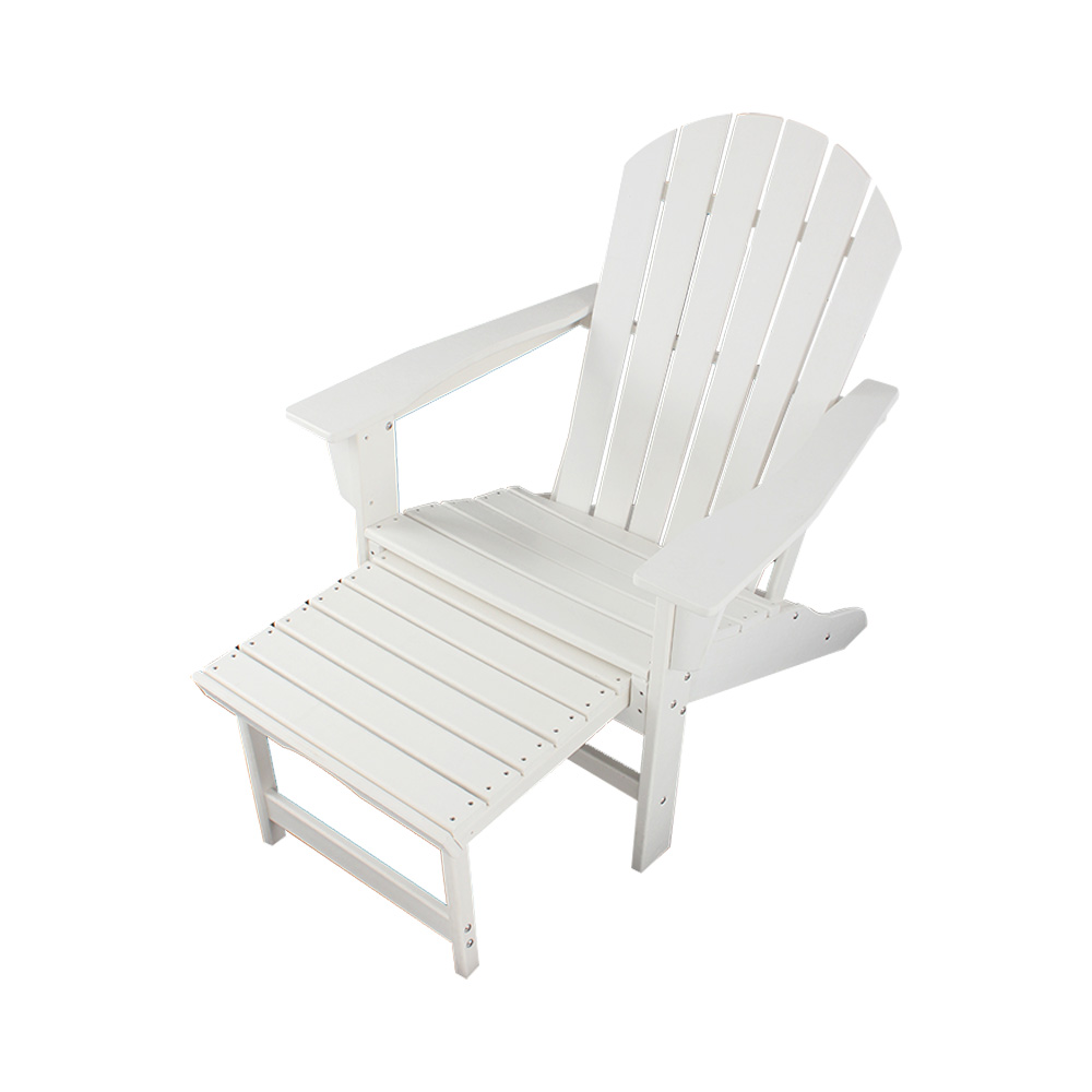 ADM007 Chaise Adirondack de patio extérieur extractible blanche