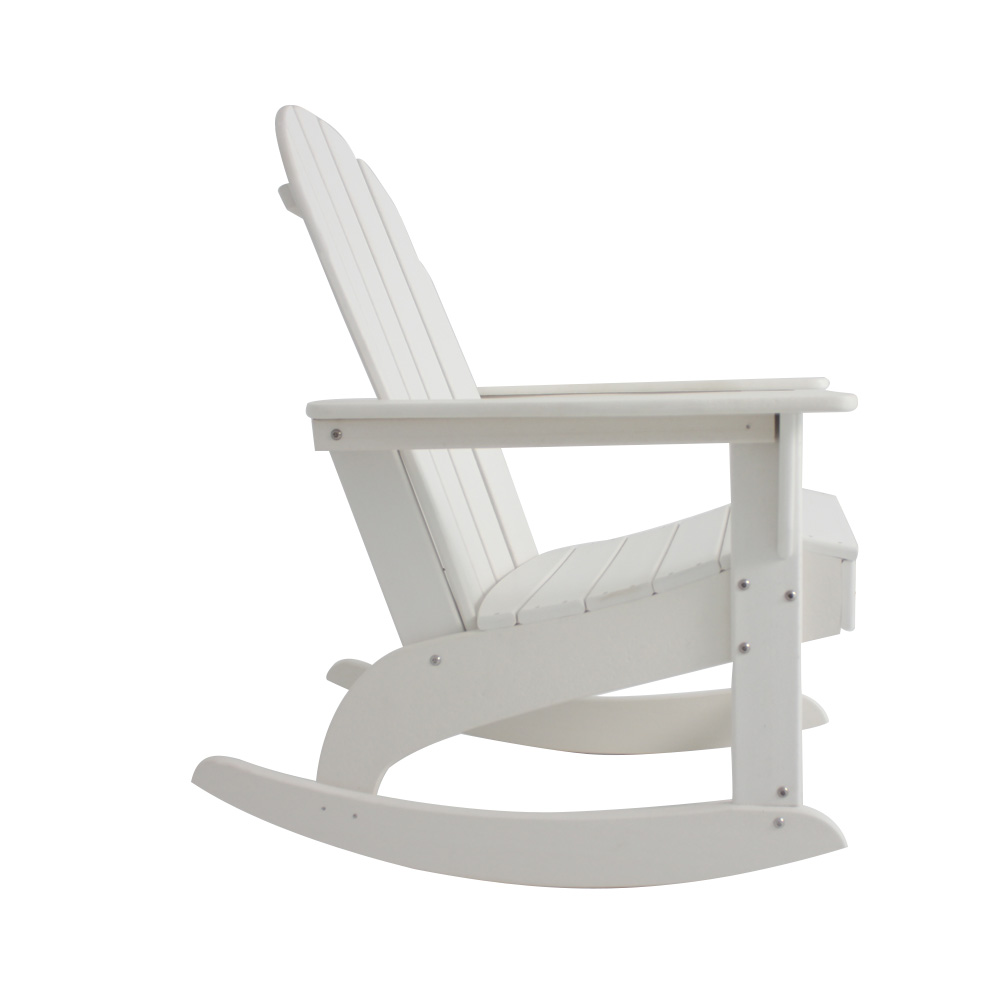 ADM011 Chaise à bascule de loisirs de patio blanche - Chaise Adirondack d'extérieur