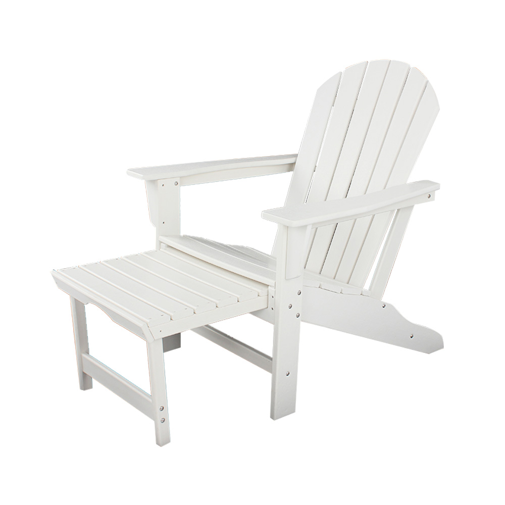 ADM007 Chaise Adirondack de patio extérieur extractible blanche