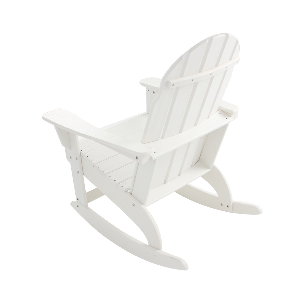 ADM011 Chaise à bascule de loisirs de patio blanche - Chaise Adirondack d'extérieur