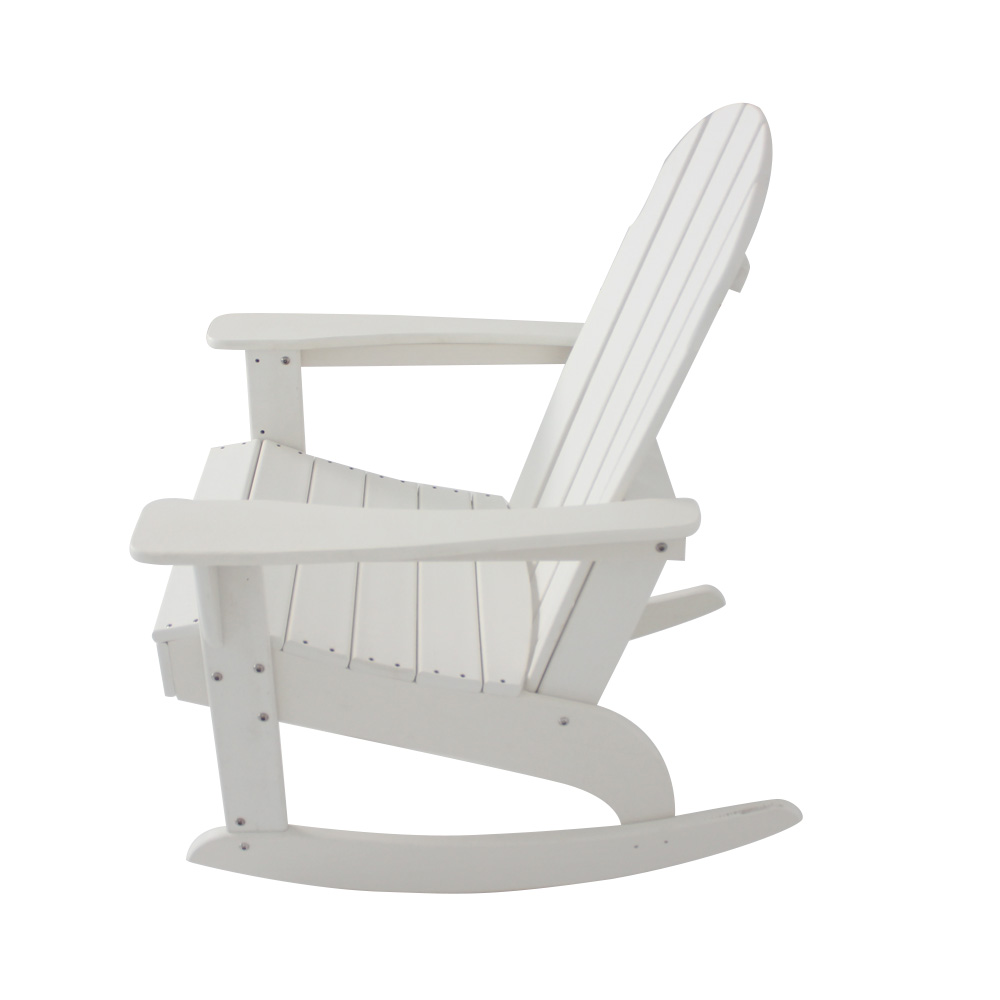 ADM011 Chaise à bascule de loisirs de patio blanche - Chaise Adirondack d'extérieur