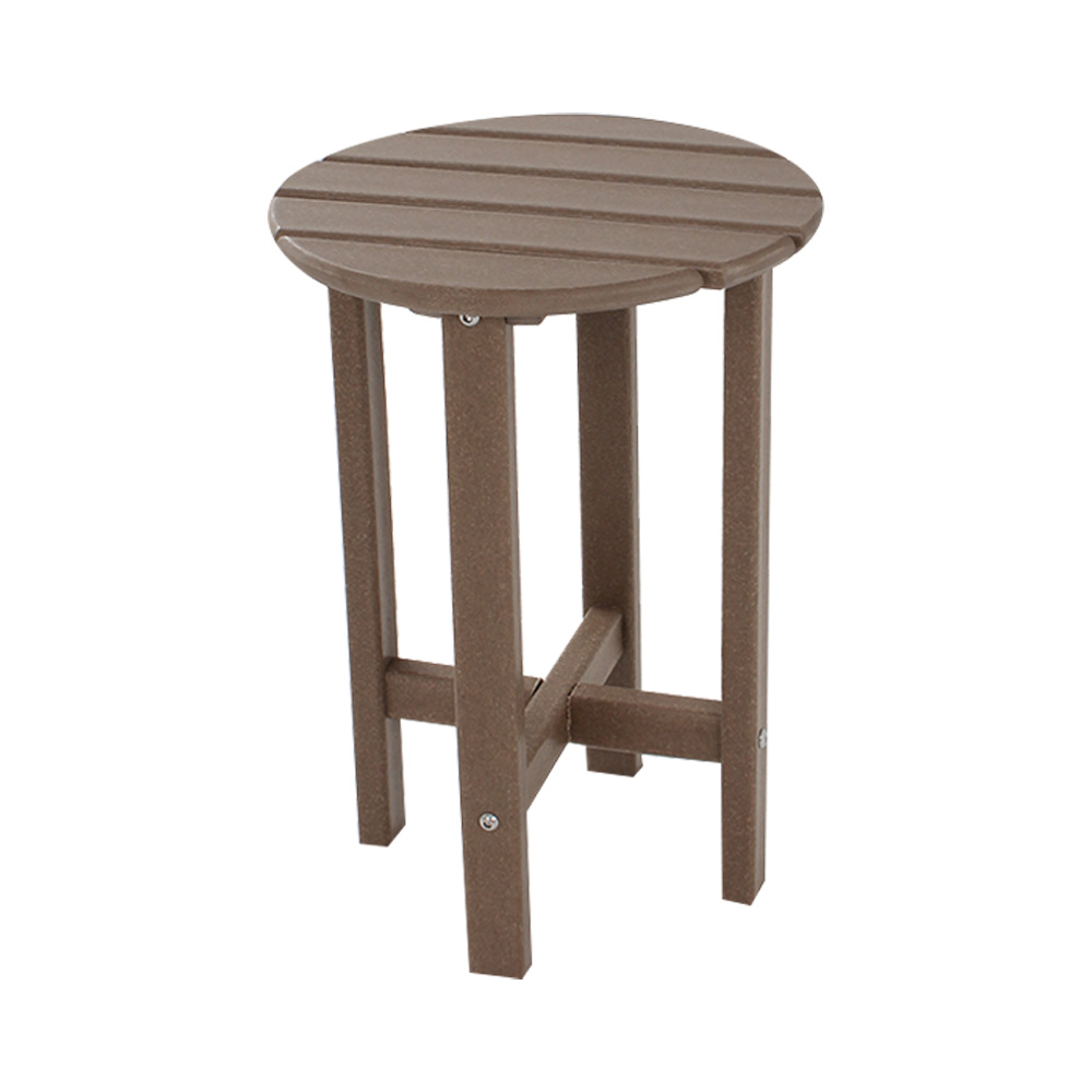 Table d'appoint ronde en PEHD pour patio extérieur, marron, TTM009