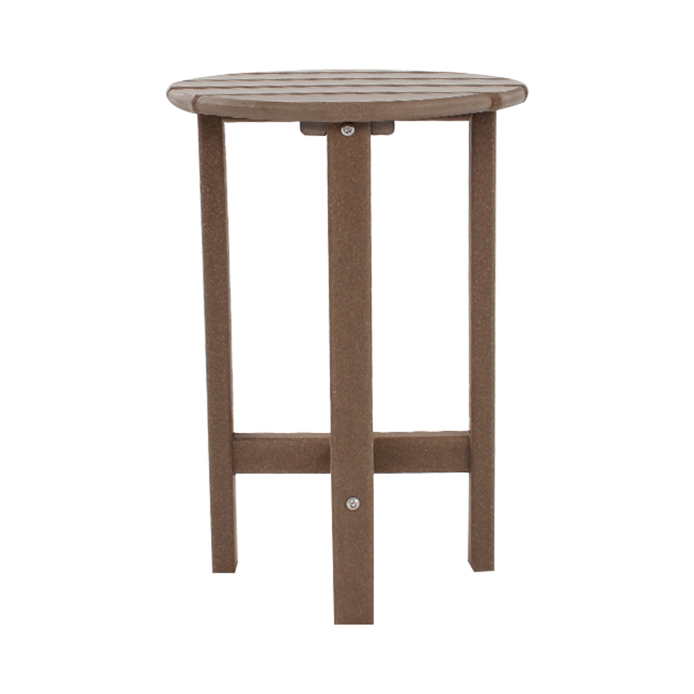 Table d'appoint ronde en PEHD pour patio extérieur, marron, TTM009