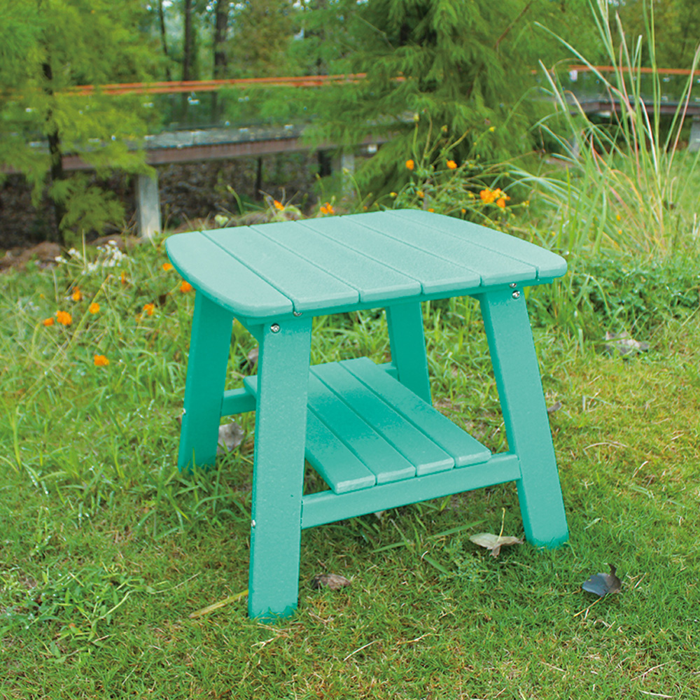 TTM001 Chaise à bascule Adirondack extérieure avec étagère coulissante à 2 épaisseurs en HDPE avec ensemble de table d'appoint