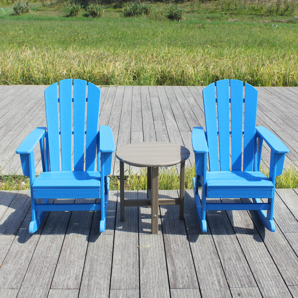 Chaise Adirondack d'extérieur pour enfants combinée ensemble bleu