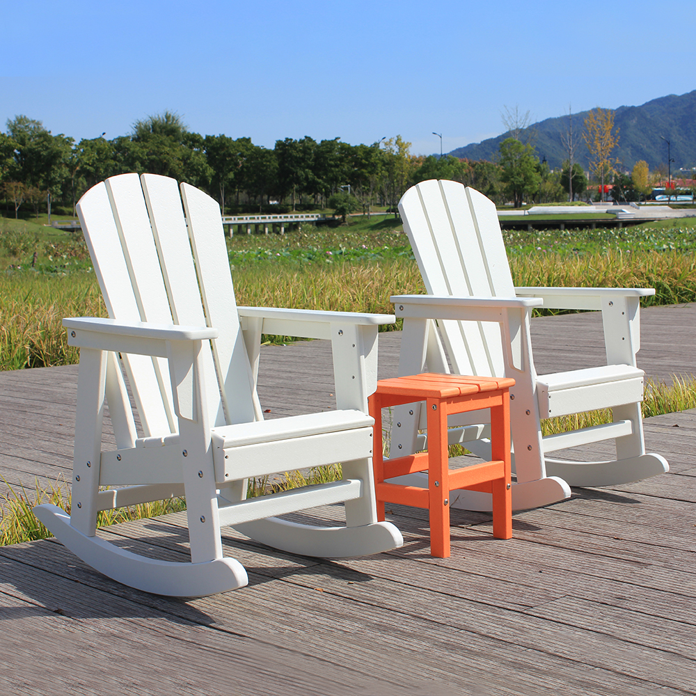 Chaise Adirondack d'extérieur pour enfants, ensemble blanc