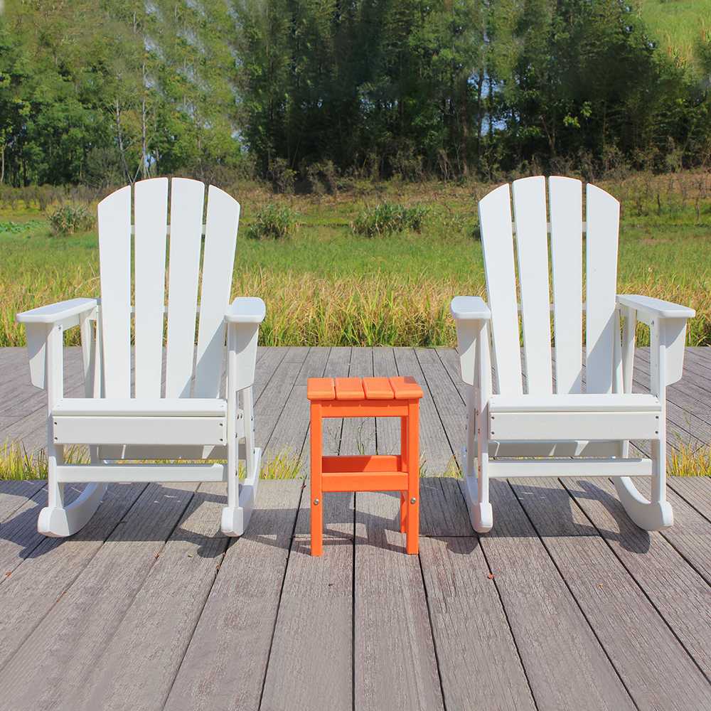 Chaise Adirondack d'extérieur pour enfants, ensemble blanc