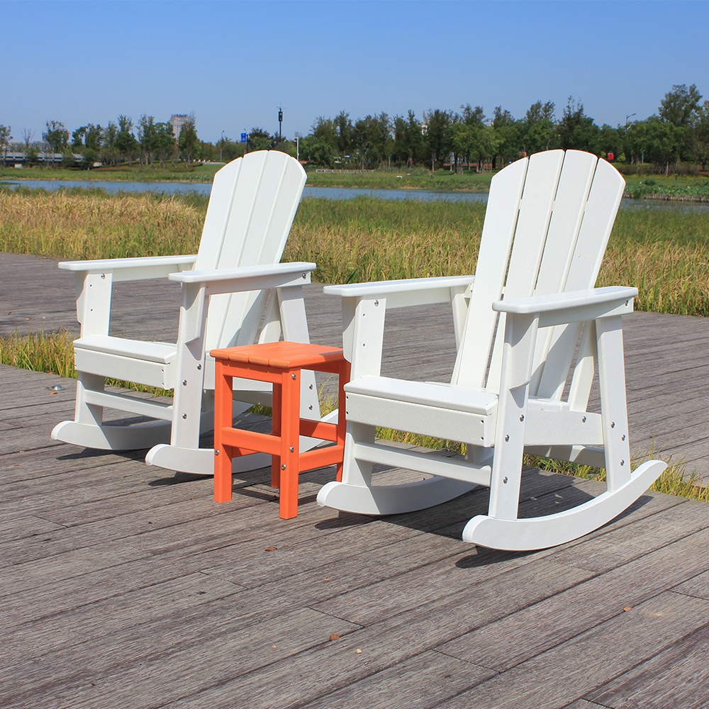 Chaise Adirondack d'extérieur pour enfants, ensemble blanc