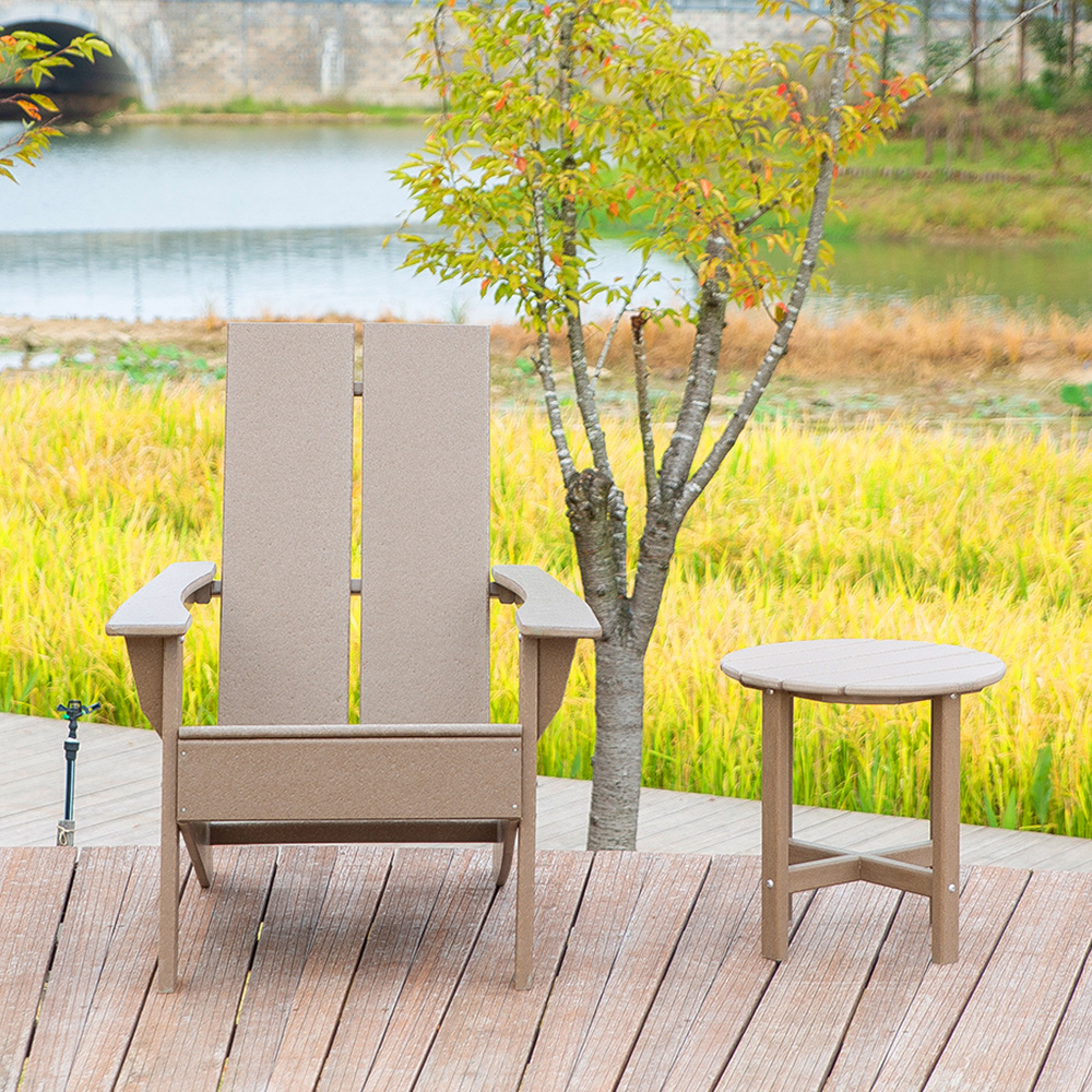 ADS207 Chaise de terrasse de jardin pour patio, chaise Adirondack en PEHD